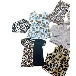 Toddler Girl LEOPARD CLOTHING BUNDLE!!! SIZE 3/4T 9 PIECES TOTAL!!
